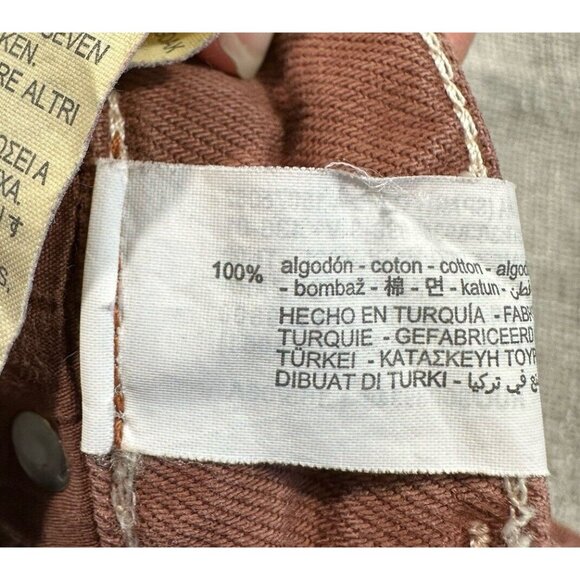 Zara Jeans Womens 4 28x33 Brown Wide Leg High Rise Raw Hem Boho - Picture 8 of 9